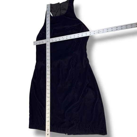 VTG Rampage Halter Dress Womens Sz 9 Indigo Velvet Open Back Fitted Mini 90s Y2K - Picture 8 of 12
